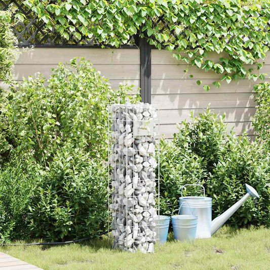 Gabion Faucet 4 pcs Silver 25 x 25 x 100 cm Galvanised Steel