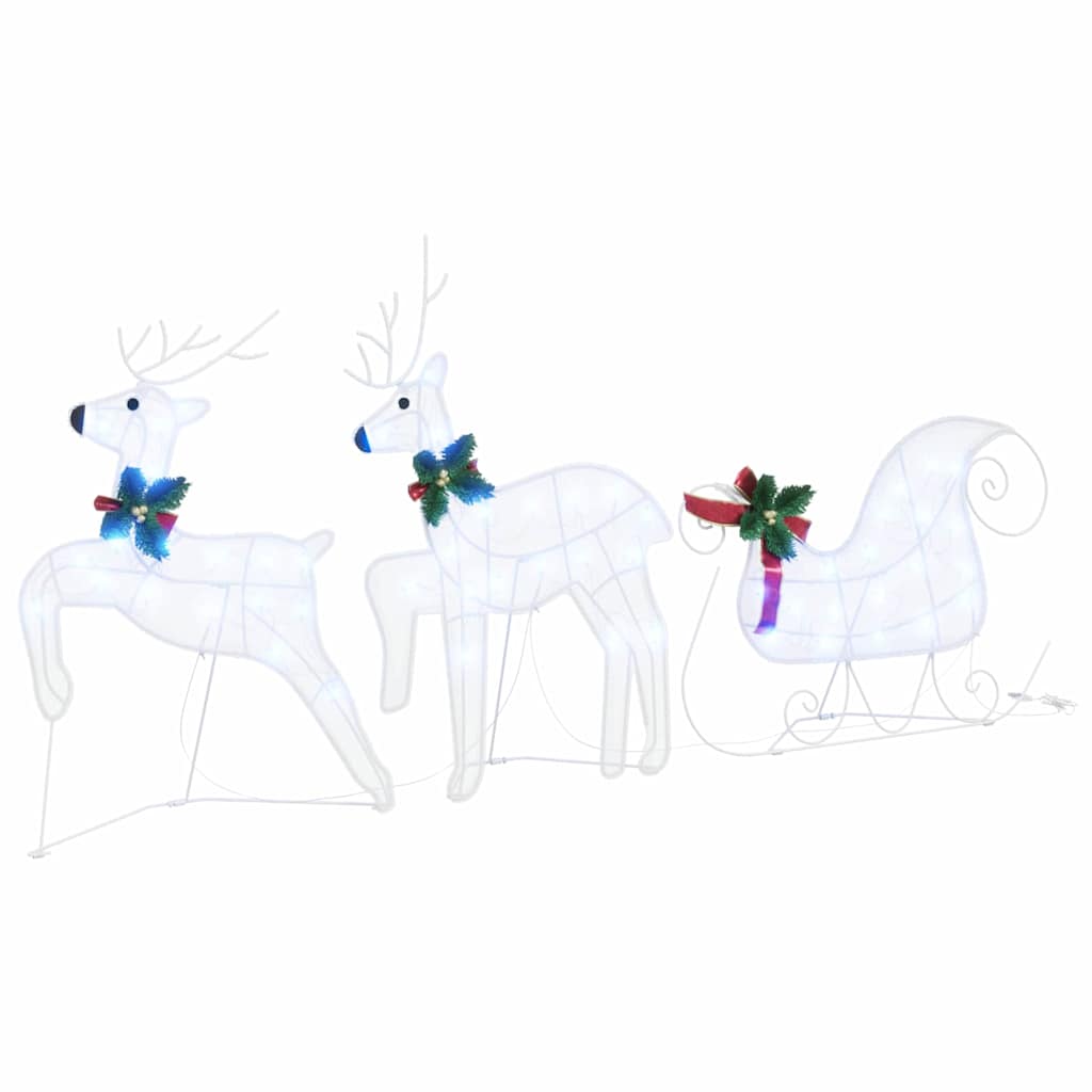 LED Reindeers 3 pcs Cold White Fabric