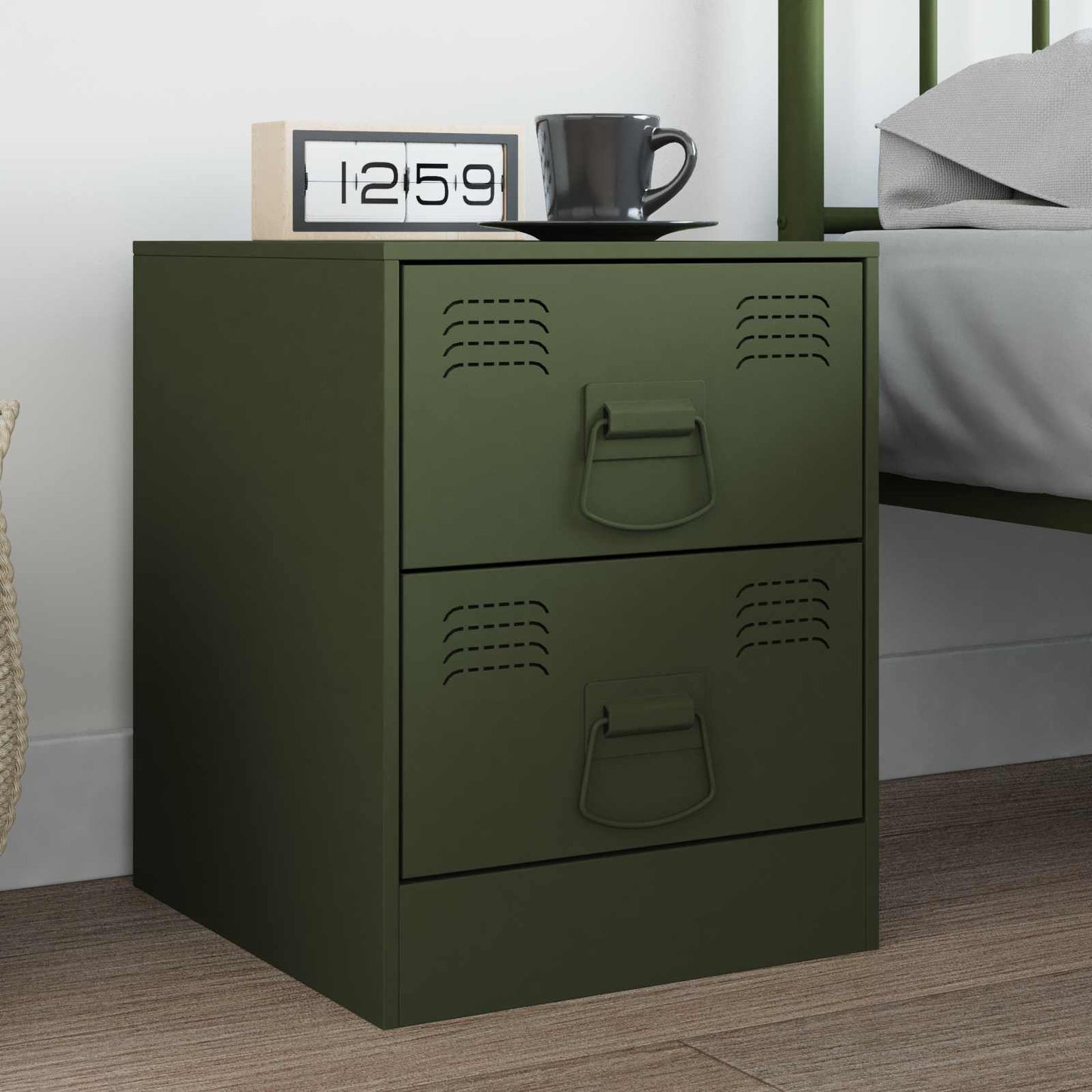 Cabinet Handles 12 pcs Olive Green 85 x 45 mm Metal