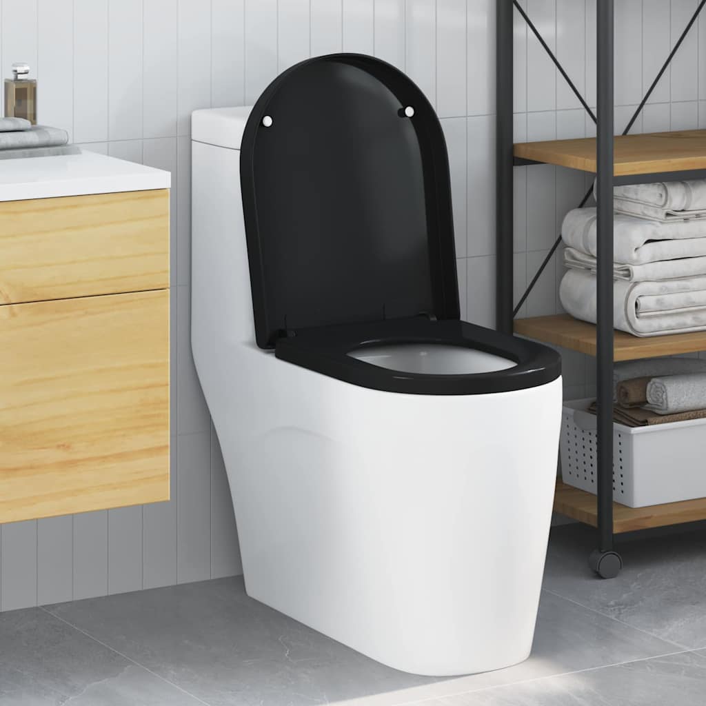 Toilet Seat Adjustable Black 48 x 36.5 x 4.5 cm Polypropylene