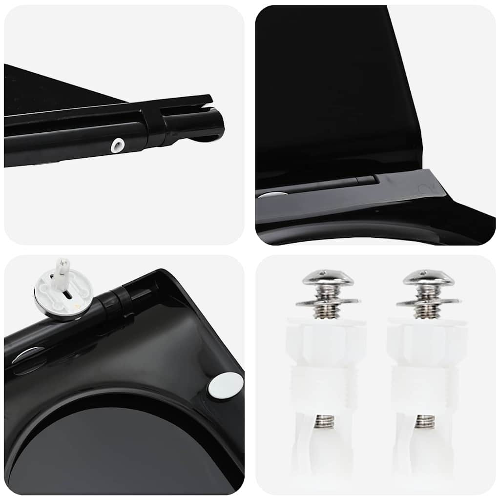 Toilet Seat Adjustable Black 50 x 36.5 x 5 cm Polypropylene
