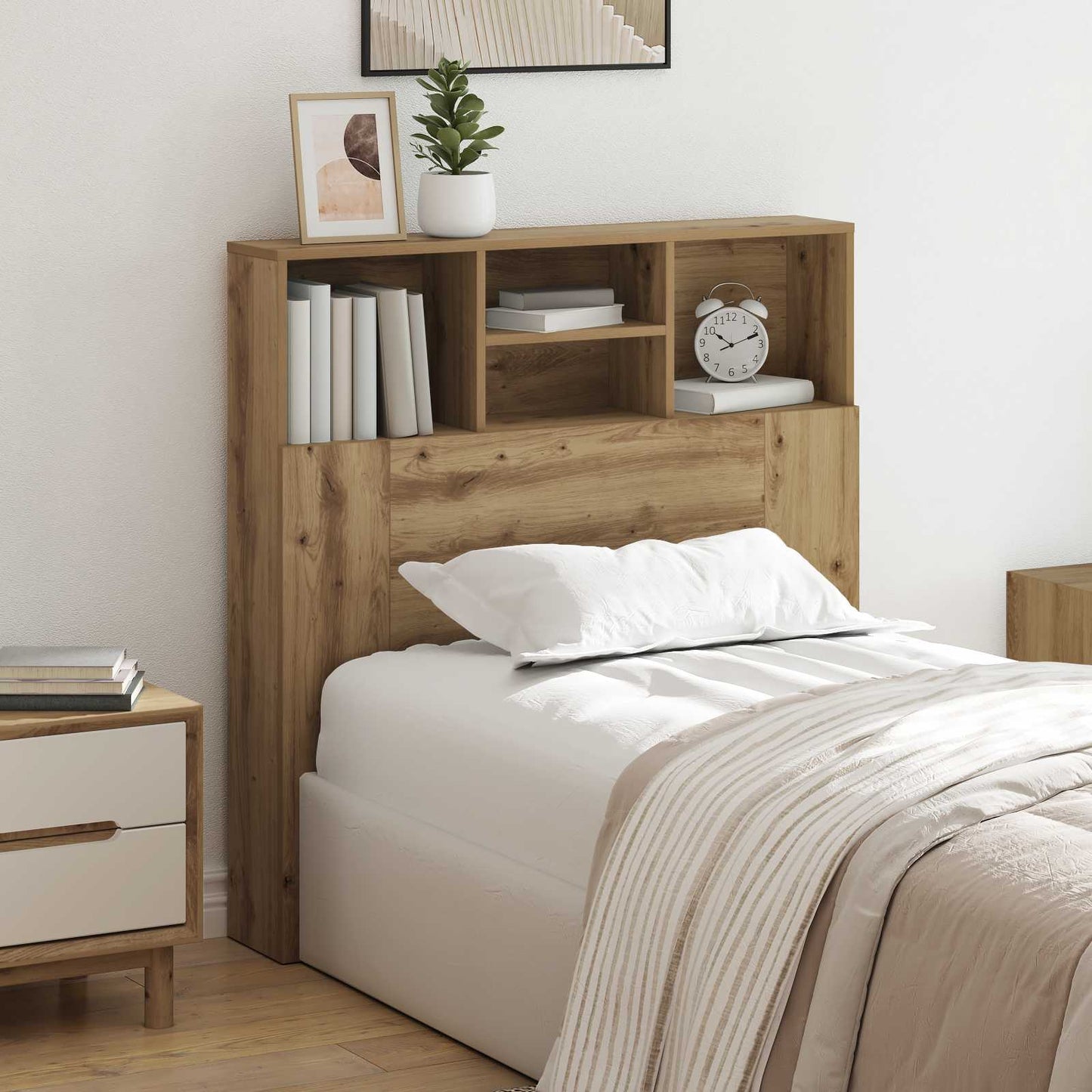 Headboard Cabinet with Shelf Artisan Oak 100 x 19 x 103.5 cm