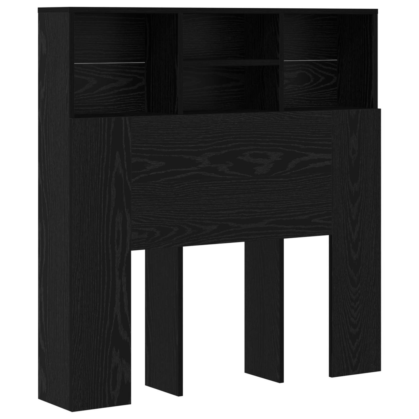 Headboard Cabinet Black Oak 100 x 19 x 103.5 cm Engineered Wood