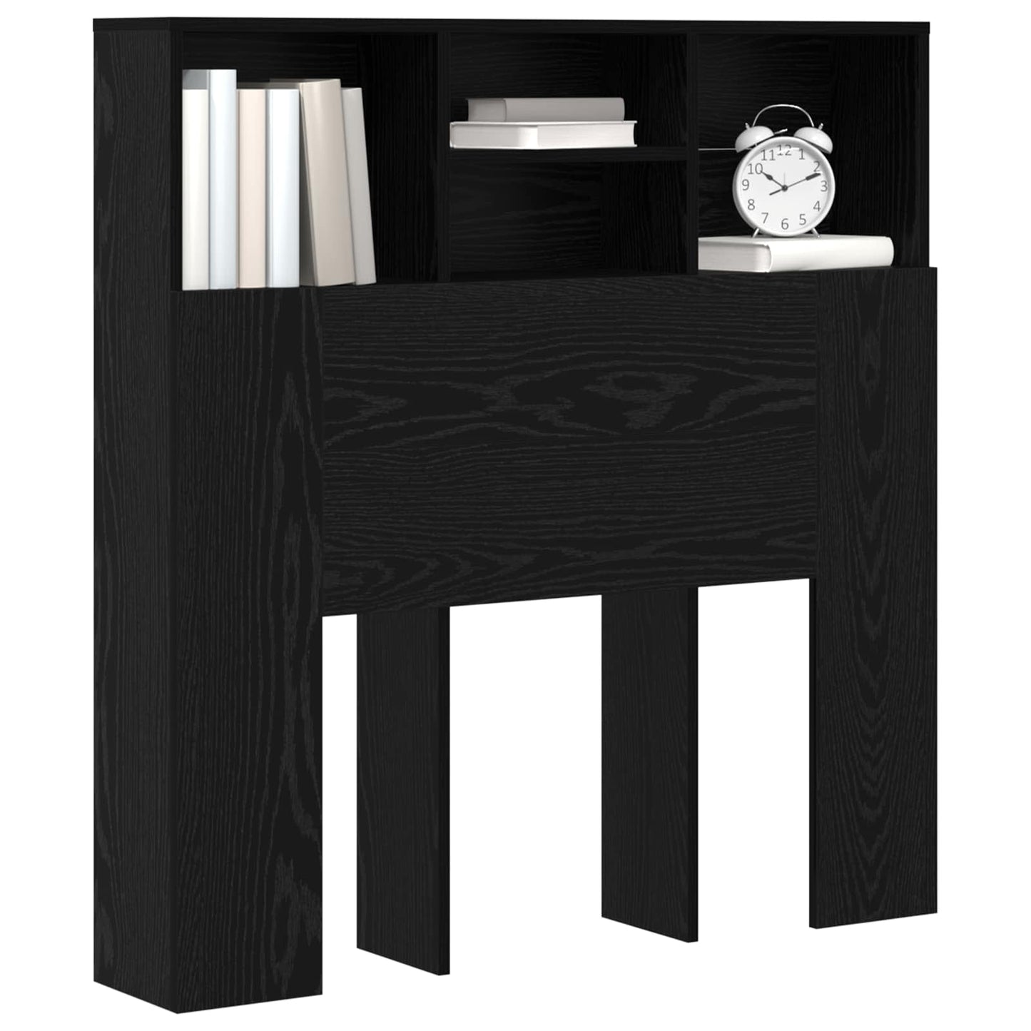 Headboard Cabinet Black Oak 100 x 19 x 103.5 cm Engineered Wood