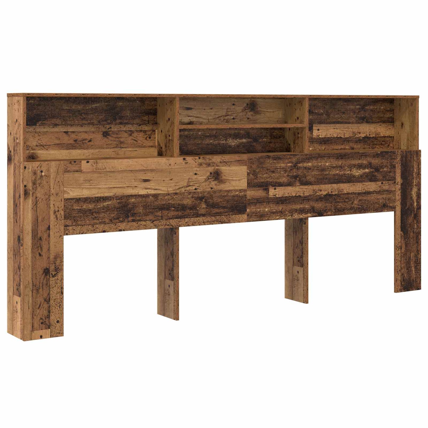 Headboard Cabinet Old Wood 220 x 19 x 101.5 cm Engineered Wood