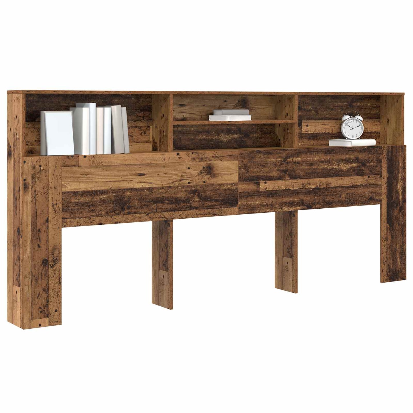 Headboard Cabinet Old Wood 220 x 19 x 101.5 cm Engineered Wood