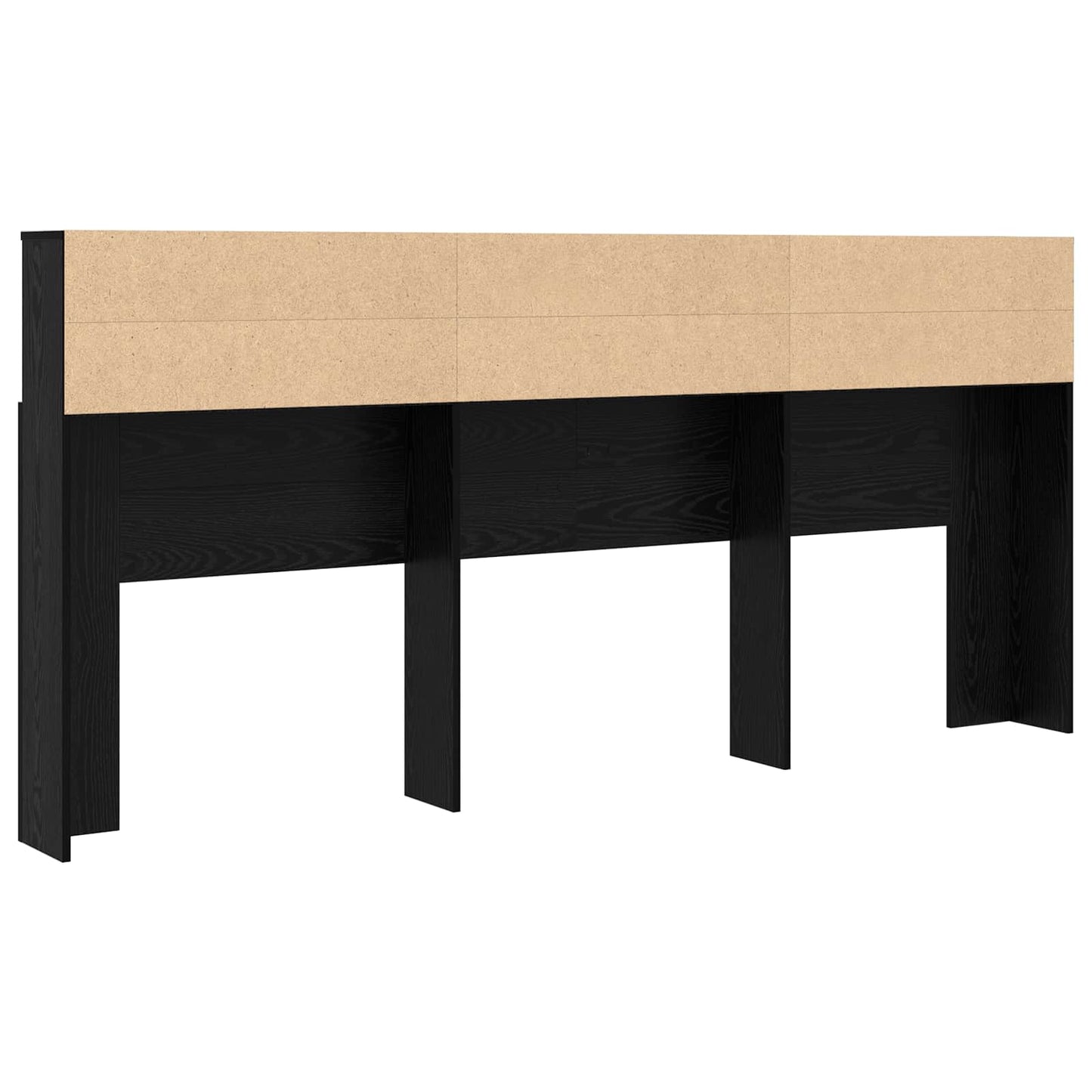 Headboard Cabinet Black Oak 220 x 19 x 101.5 cm Engineered Wood
