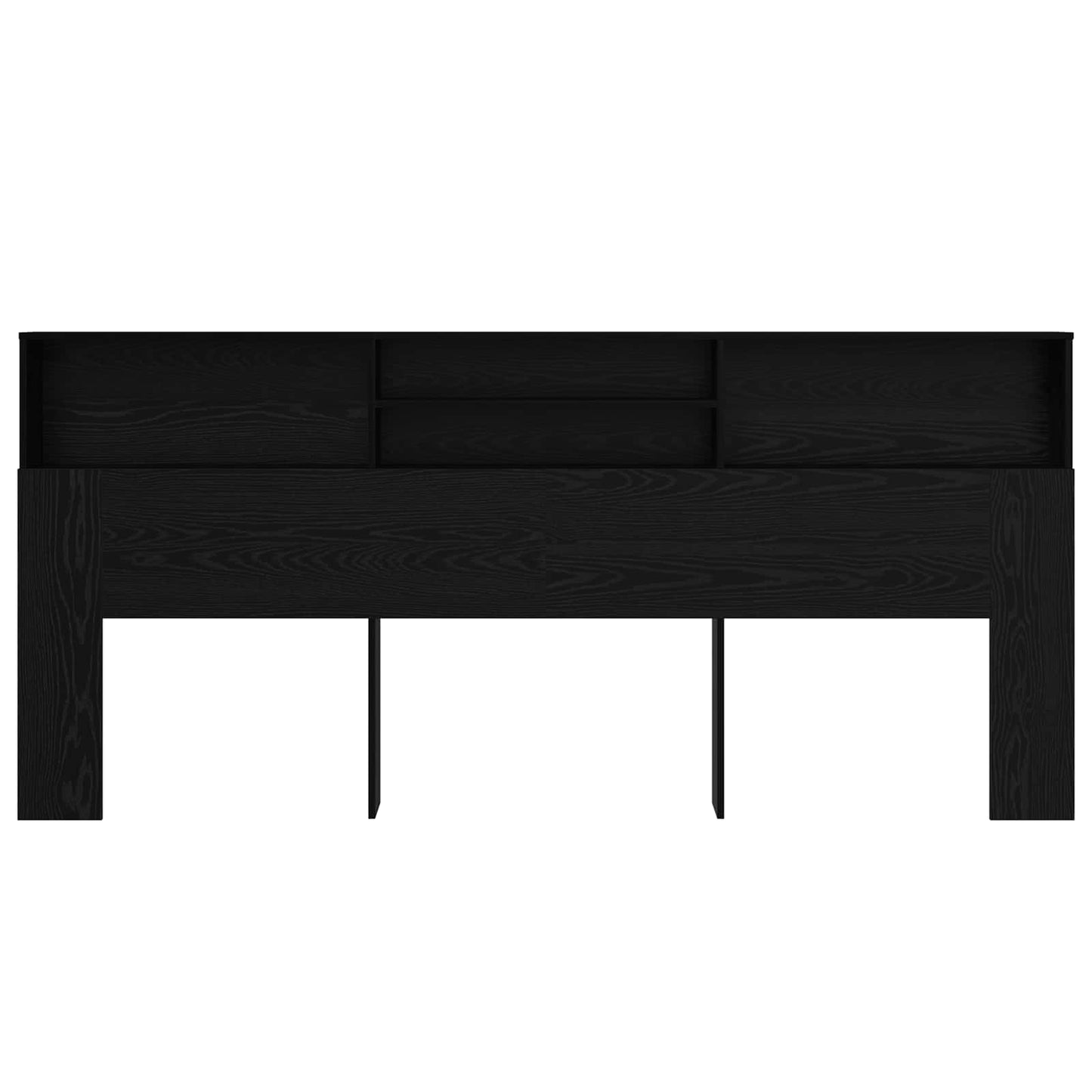 Headboard Cabinet Black Oak 220 x 19 x 101.5 cm Engineered Wood