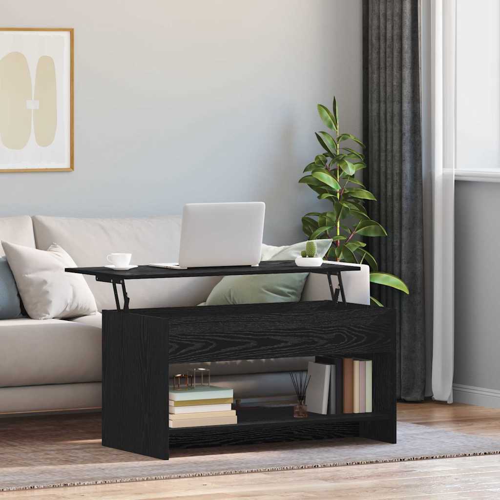 Coffee Table Black Oak 80 x 50.5 x 41.5 cm Engineered Wood