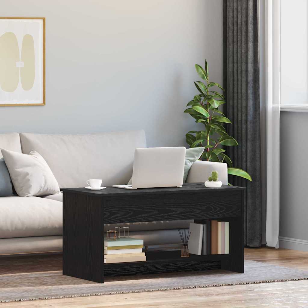 Coffee Table Black Oak 80 x 50.5 x 41.5 cm Engineered Wood