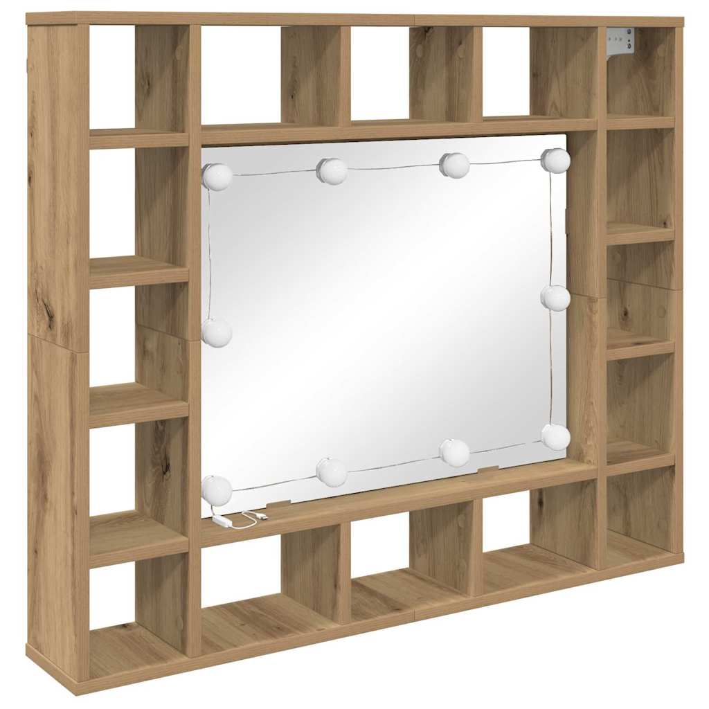 vidaXL Mirror Cabinet Artisan oak 91 x 15 x 76.5 cm Engineered wood