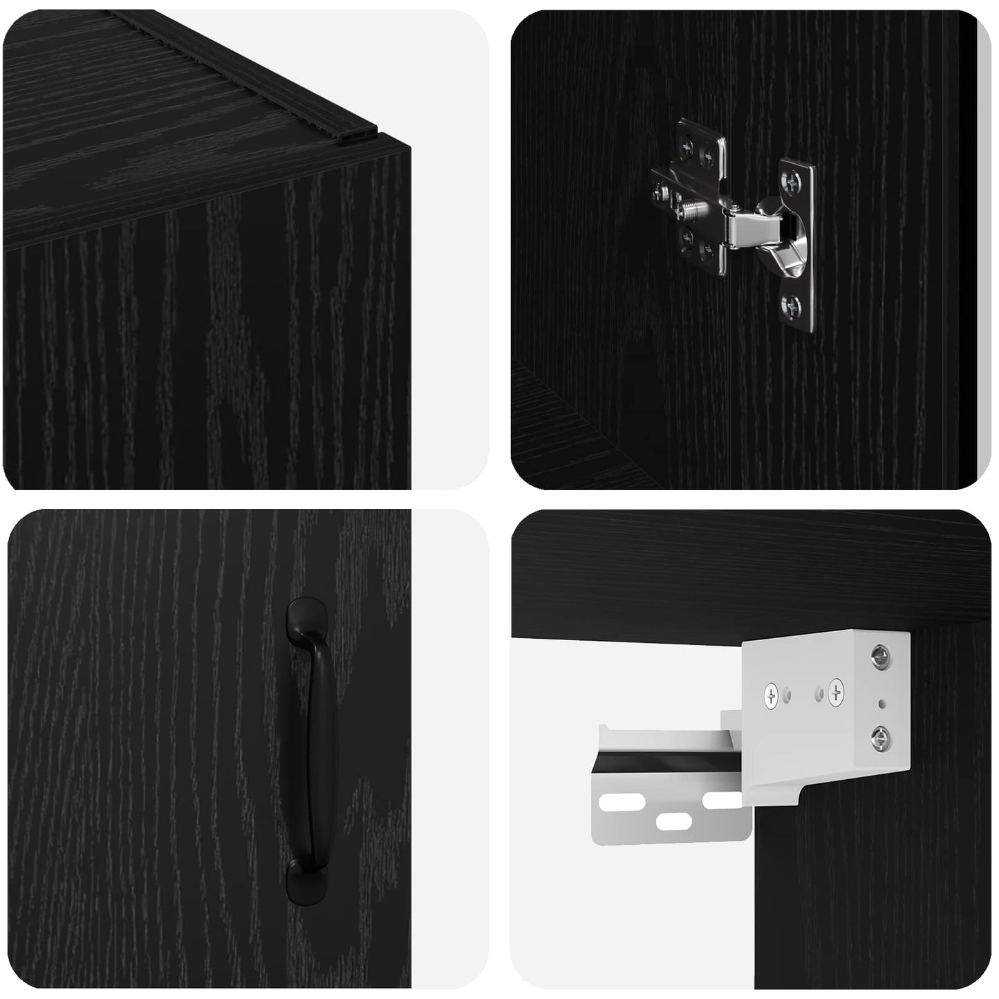 Storage Cabinet Wall-mounted Black Oak 69.5 x 34 x 90 cm