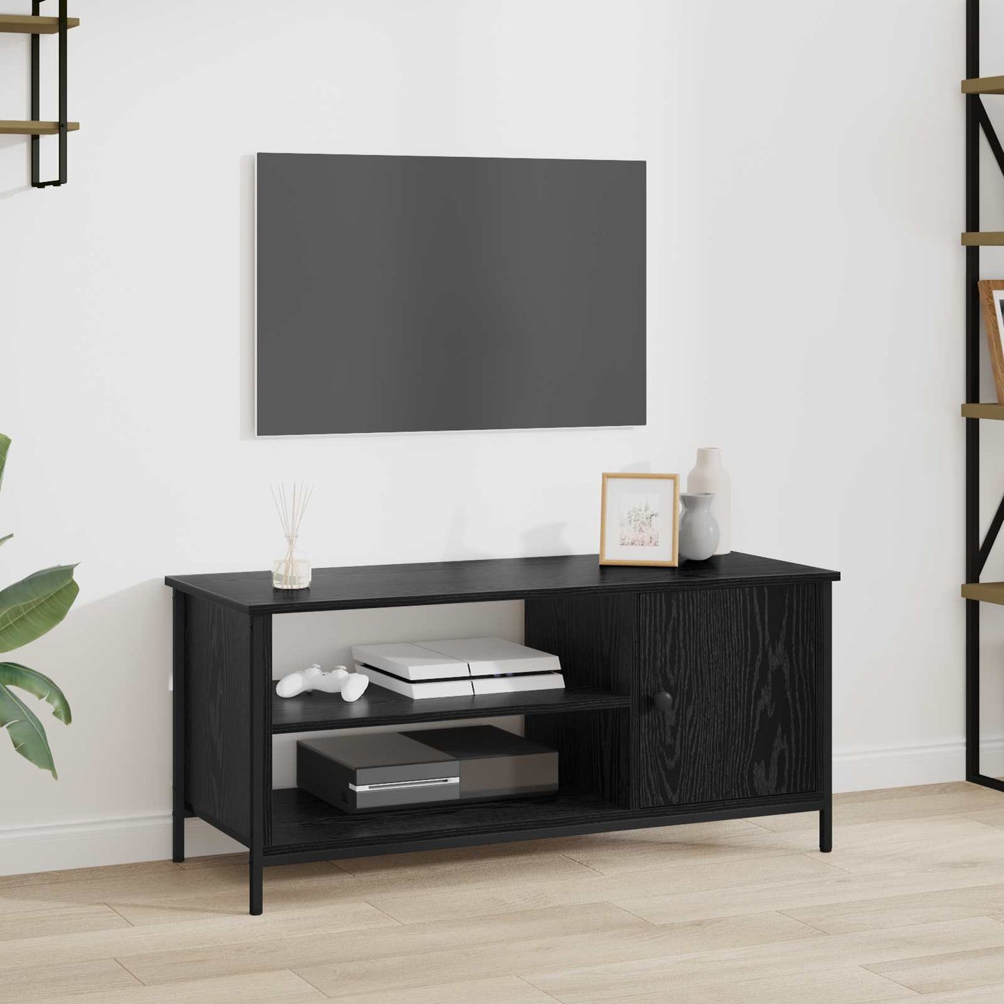 TV Cabinet Black Oak 100 x 40 x 45 cm Engineered Wood