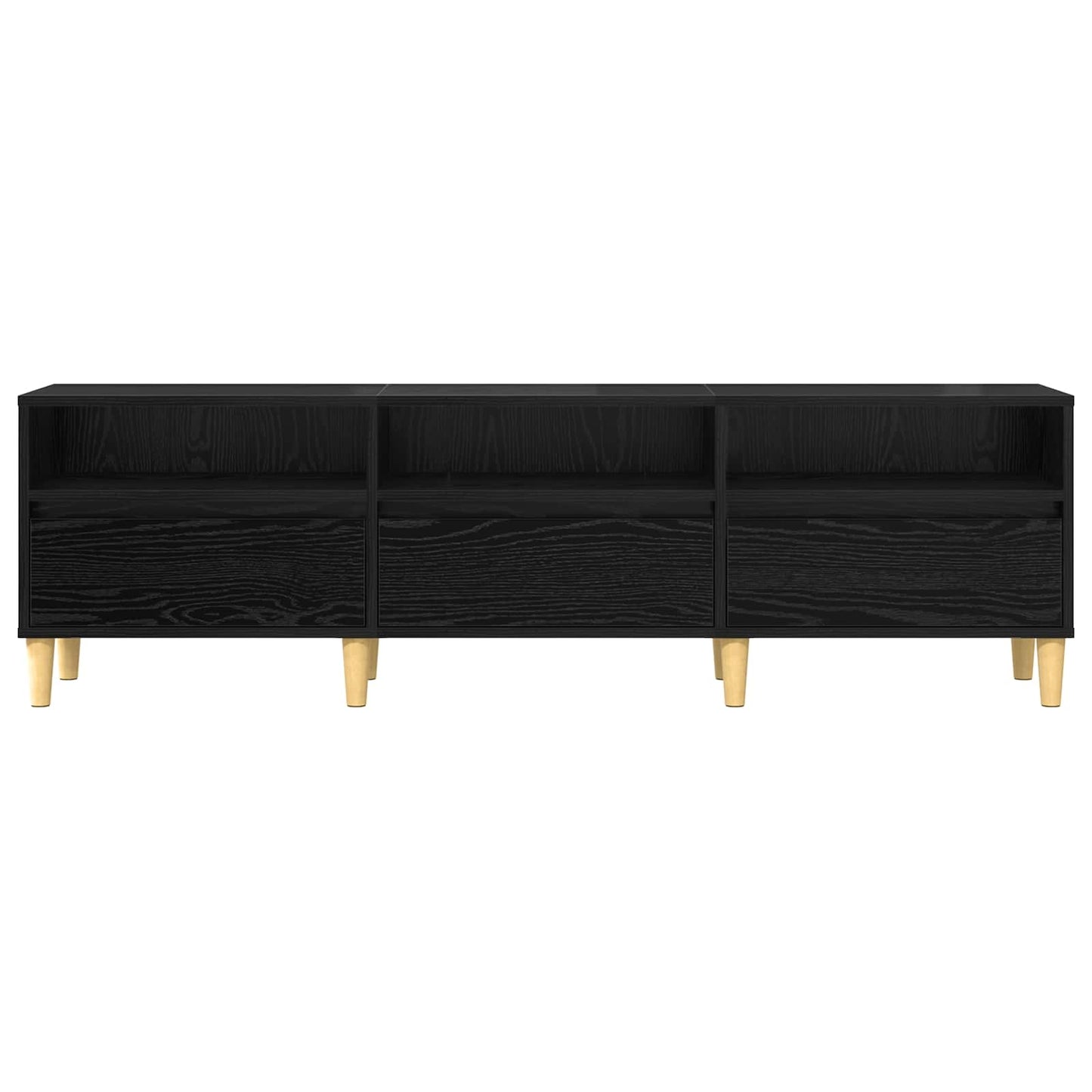 TV Cabinet Black Oak 150 x 30 x 45 cm Engineered Wood