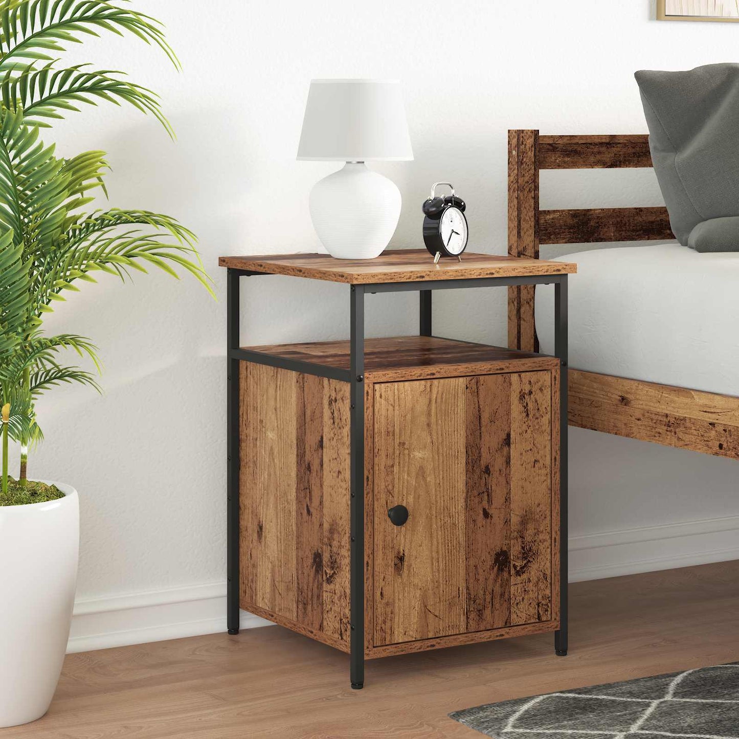 Bedside Cabinet with Drawer Old wood Engineered Wood
