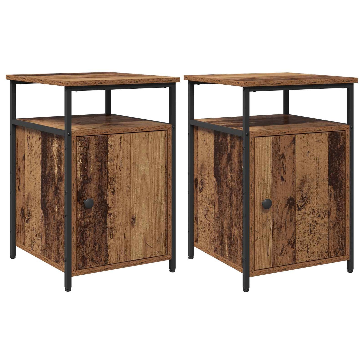 Bedside Cabinet with Drawer 2 pcs Old wood Engineered Wood