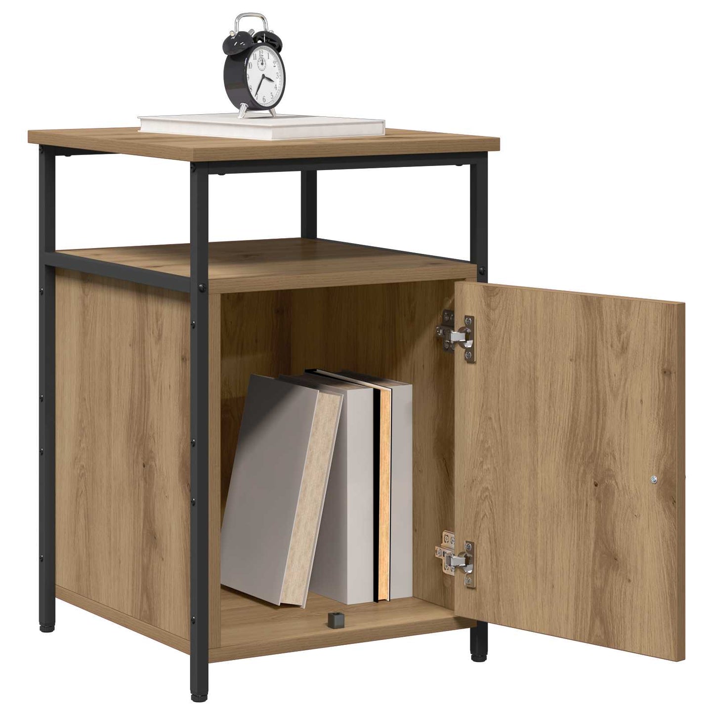 Bedside Cabinet Artisan oak Engineered Wood
