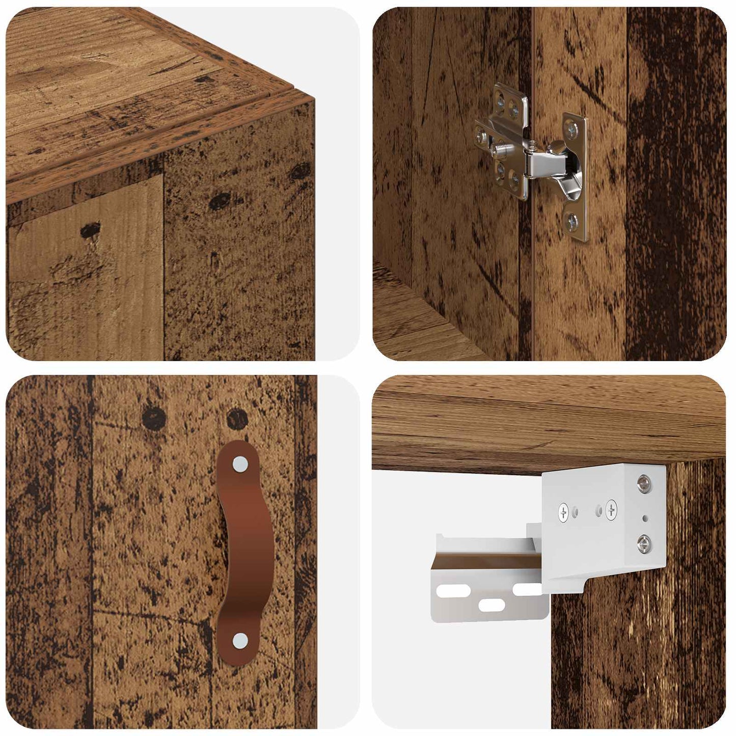 Wall Cabinet Old Wood 69.5 x 34 x 90 cm Engineered Wood