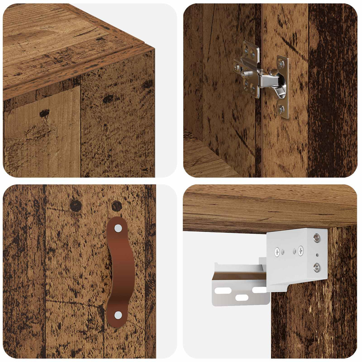 Wall Cabinet Old Wood 69.5 x 34 x 90 cm Engineered Wood