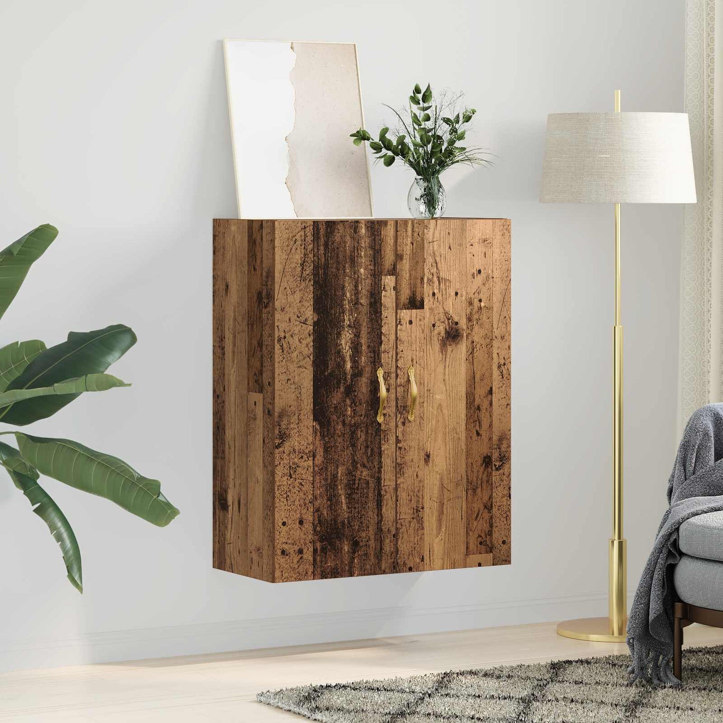 Wall Cabinet Old Wood 69.5 x 34 x 90 cm Engineered Wood