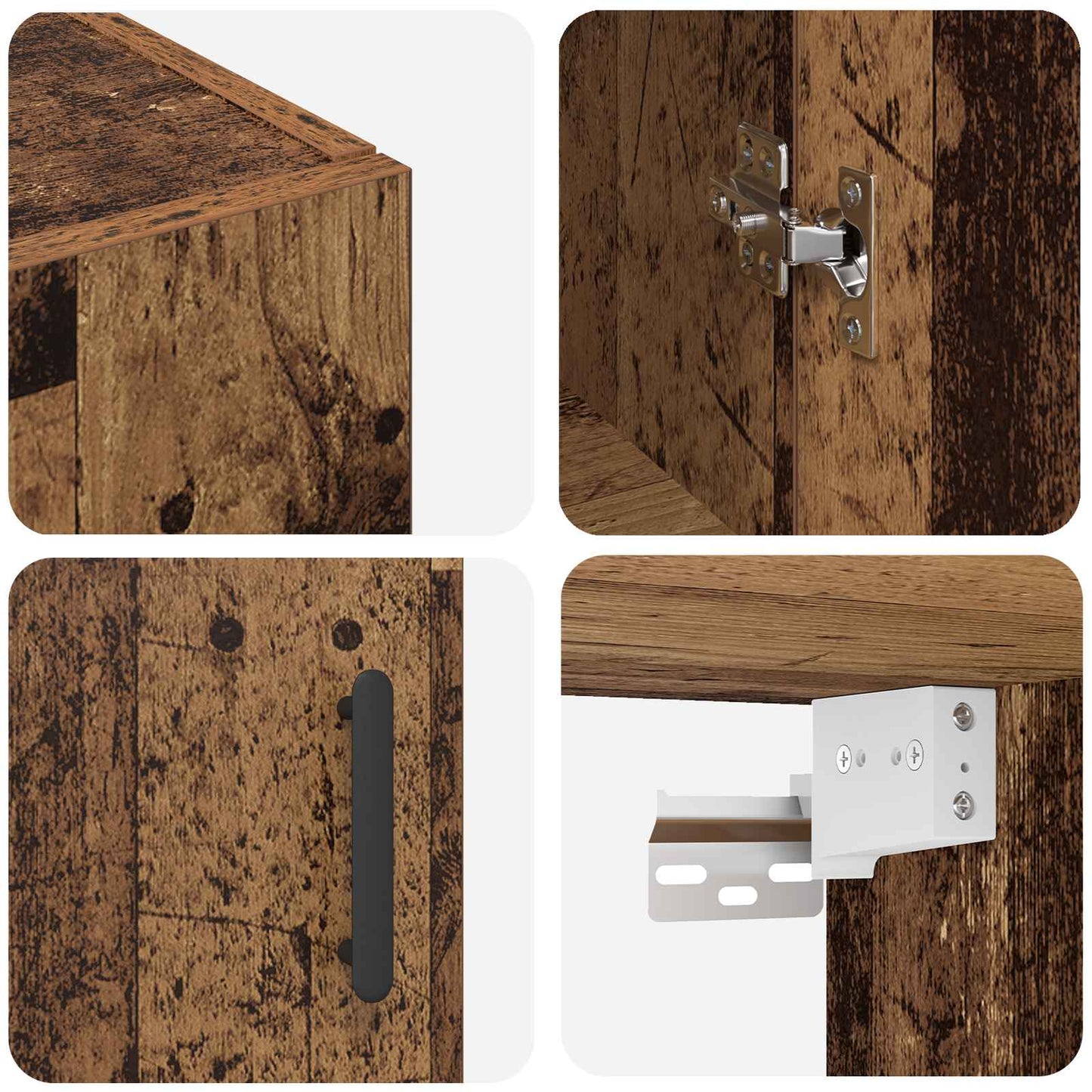 Wall Cabinet Old Wood 69.5 x 34 x 90 cm Engineered Wood