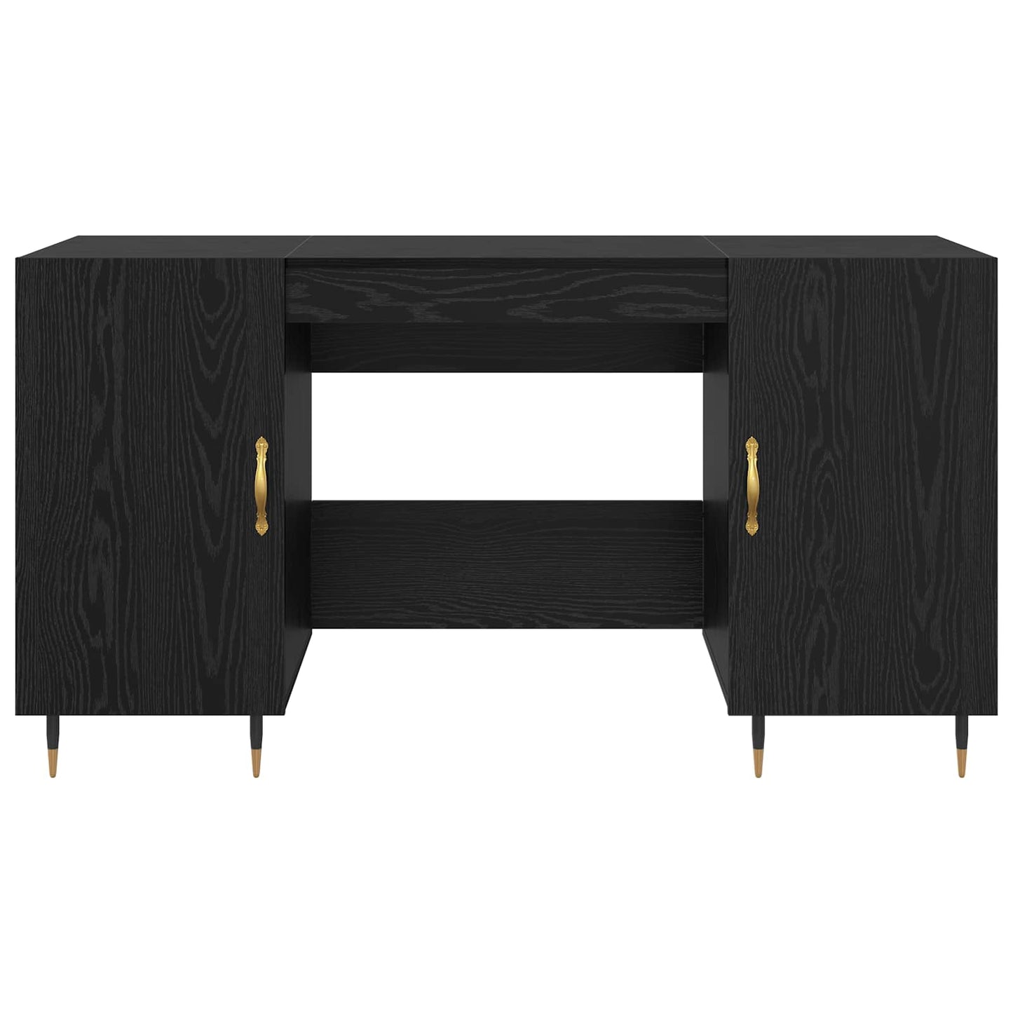 Desk Black oak Engineered wood 140 x 50 x 75 cm