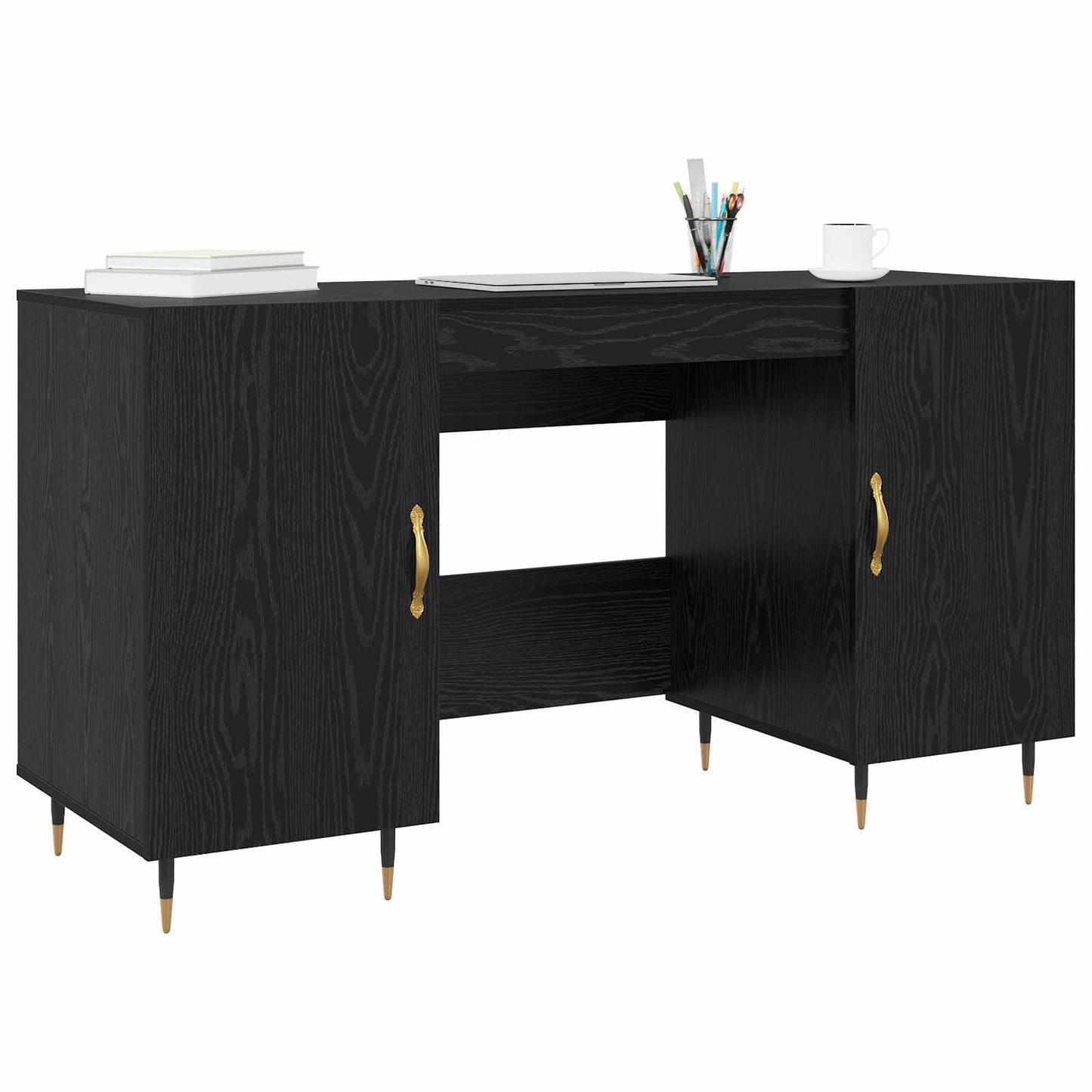 Desk Black oak Engineered wood 140 x 50 x 75 cm