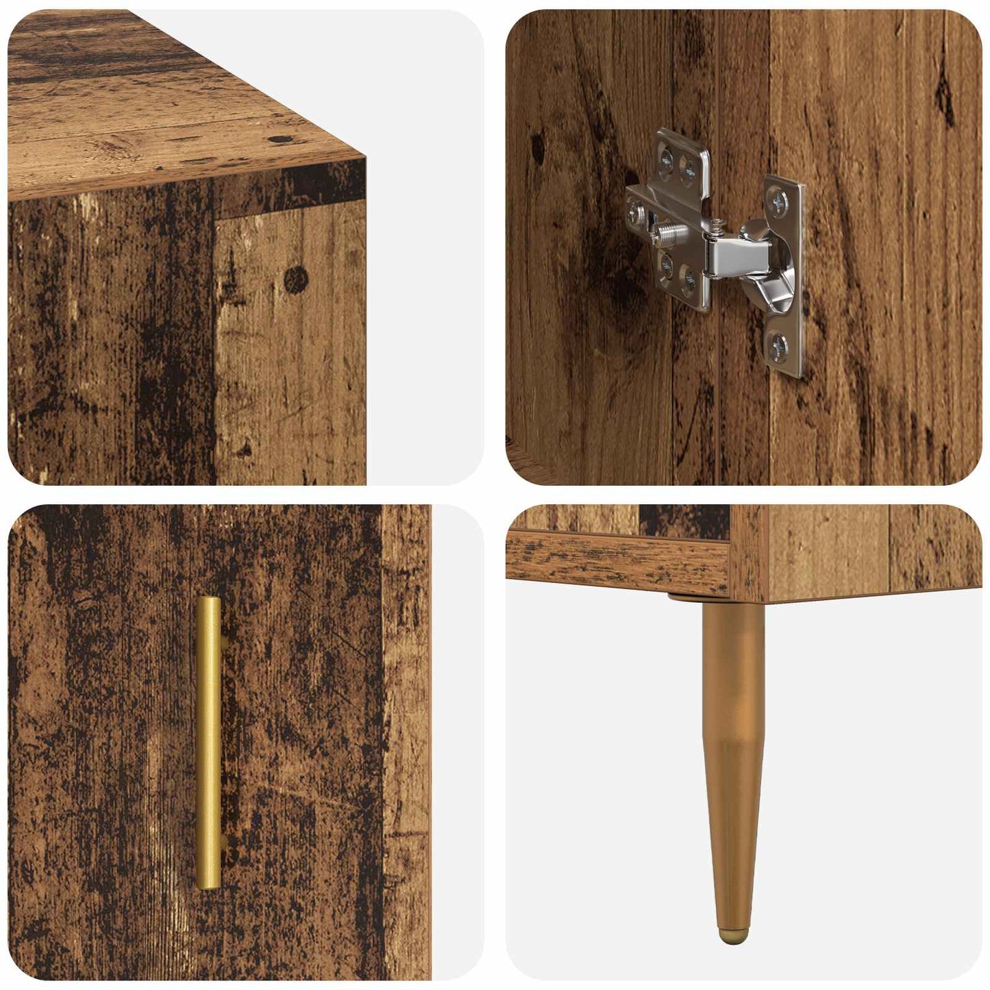 Desk with Shelf Old wood 140 x 50 x 75 cm Engineered wood