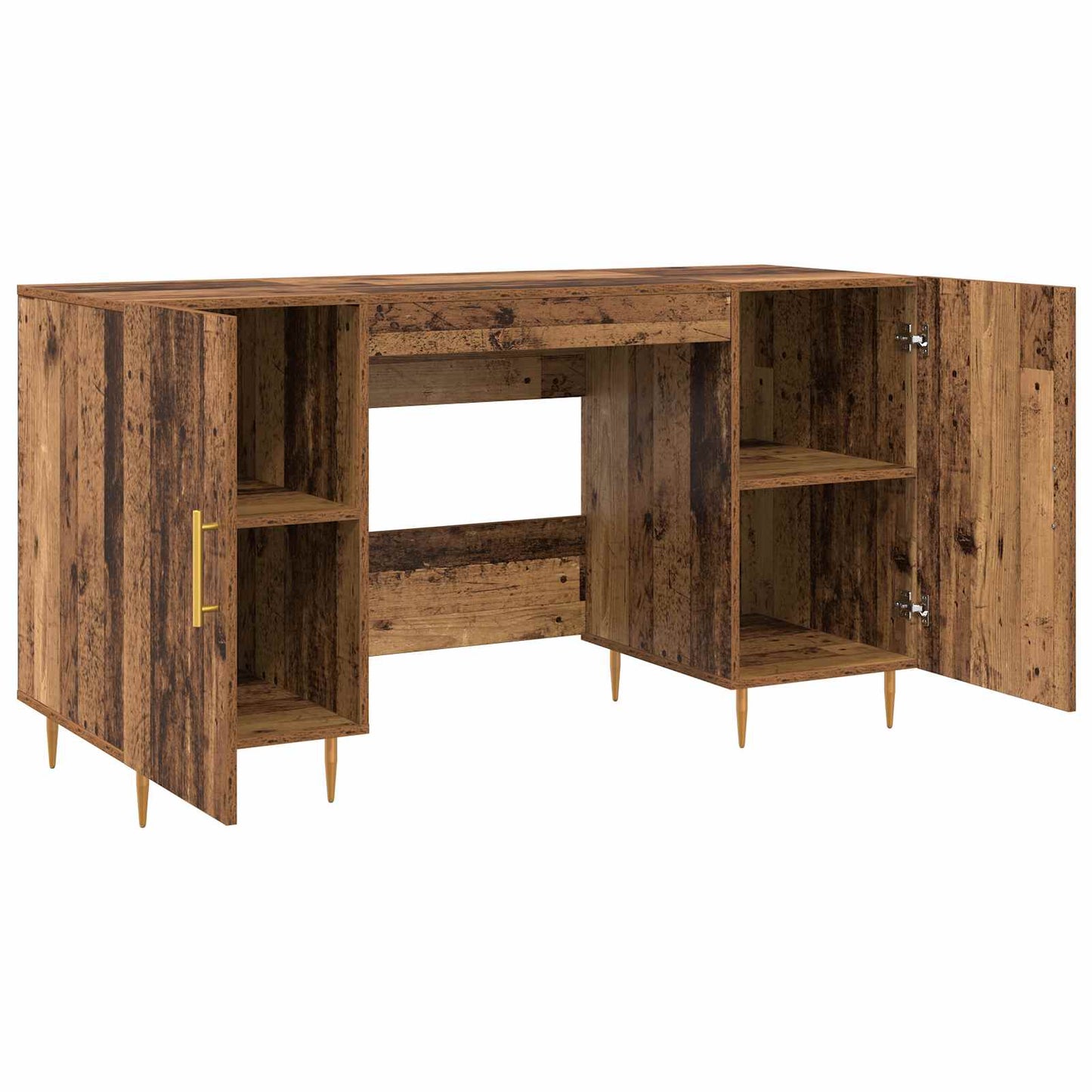 Desk with Shelf Old wood 140 x 50 x 75 cm Engineered wood