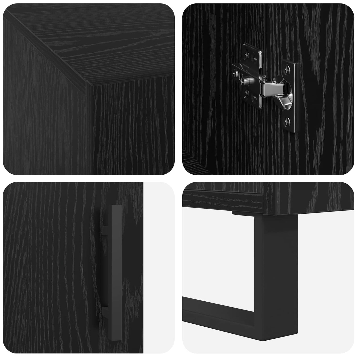 Desk with Shelf Black oak 140 x 50 x 75 cm Engineered wood