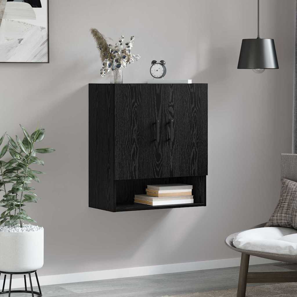 Wall-Mounted Cabinet Black Oak 60 x 31 x 70 cm Engineered Wood