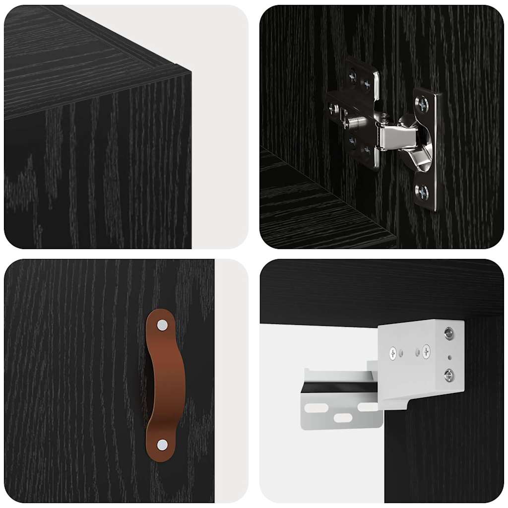 Wall Cabinet 60 x 31 x 60 cm Engineered Wood Black oak
