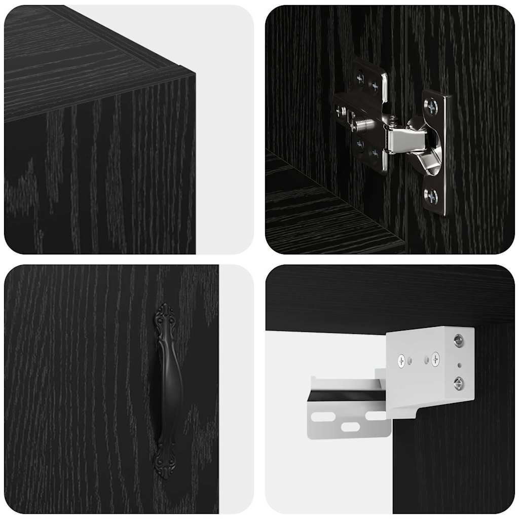 Wall-Mounted Cabinet Black Oak 60 x 31 x 60 cm Engineered Wood
