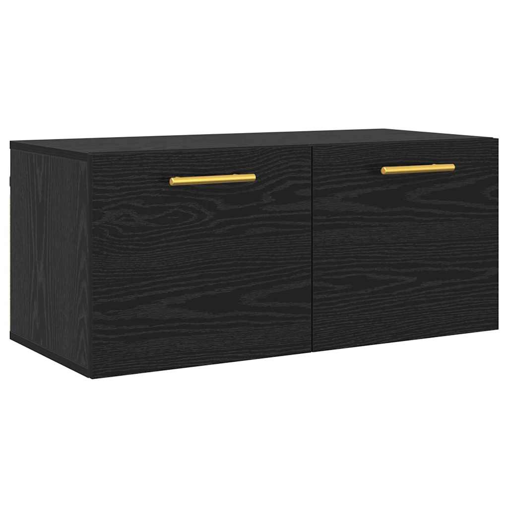 Wall Cabinet 80 x 36.5 x 35 cm Engineered Wood Black oak