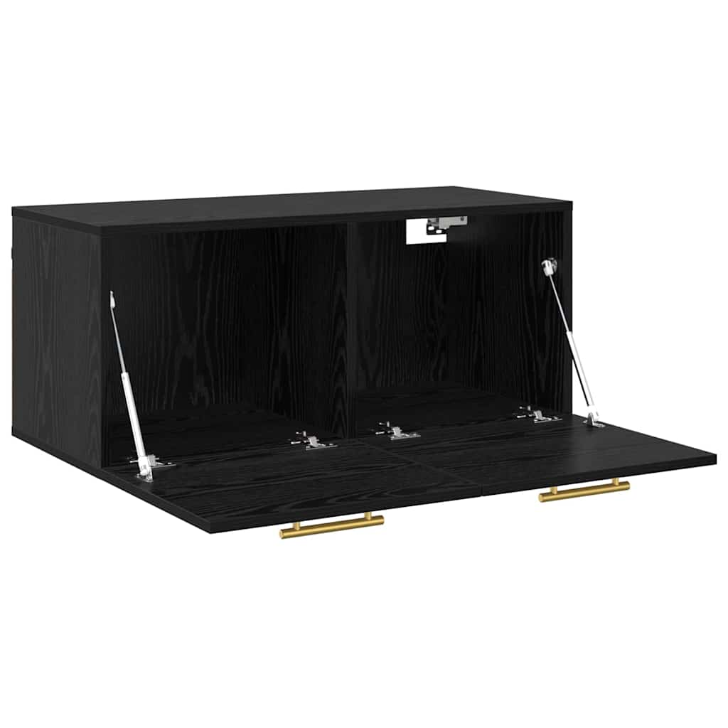 Wall Cabinet 80 x 36.5 x 35 cm Engineered Wood Black oak