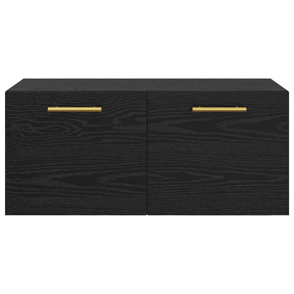 Wall Cabinet 80 x 36.5 x 35 cm Engineered Wood Black oak