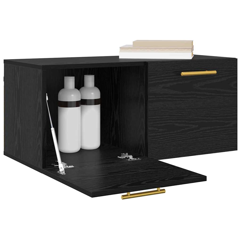 Wall Cabinet Black oak 80 x 36.5 x 35 cm Engineered wood