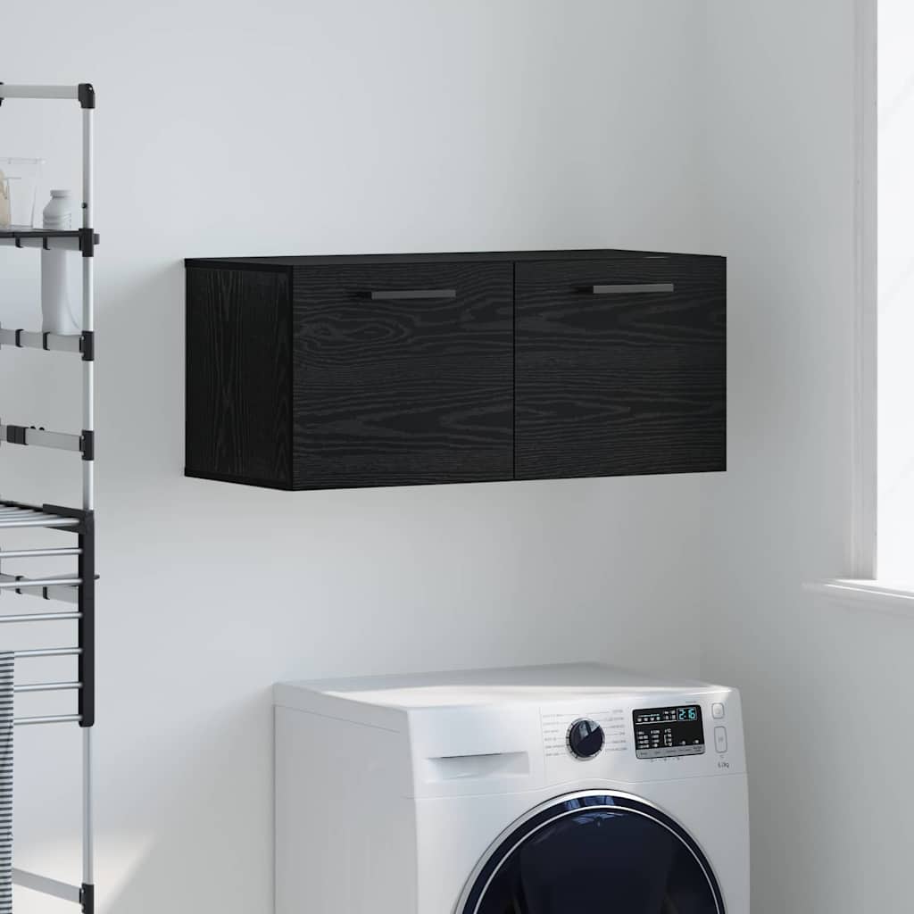 Wall Cabinet 80 x 36.5 x 35 cm Engineered Wood Black oak
