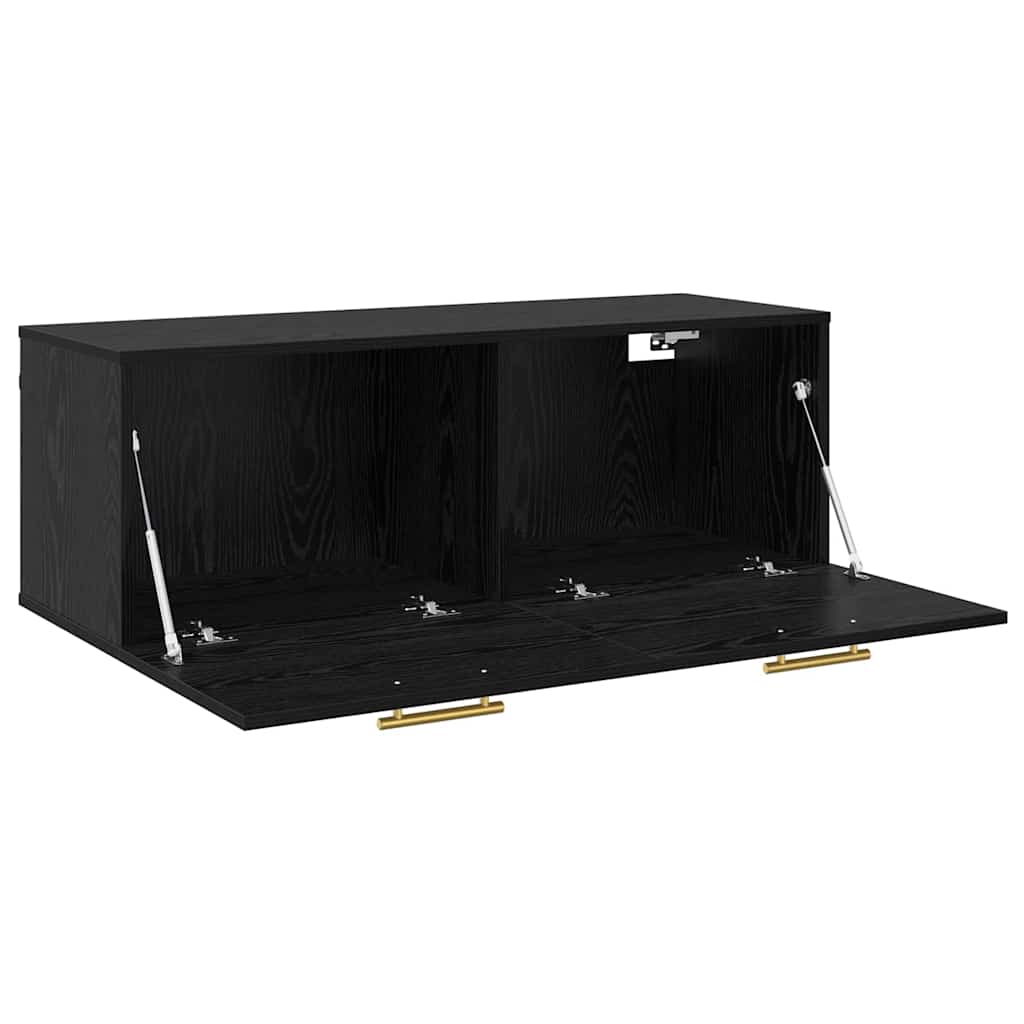 Wall Cabinet Black oak 100 x 36.5 x 35 cm Engineered wood
