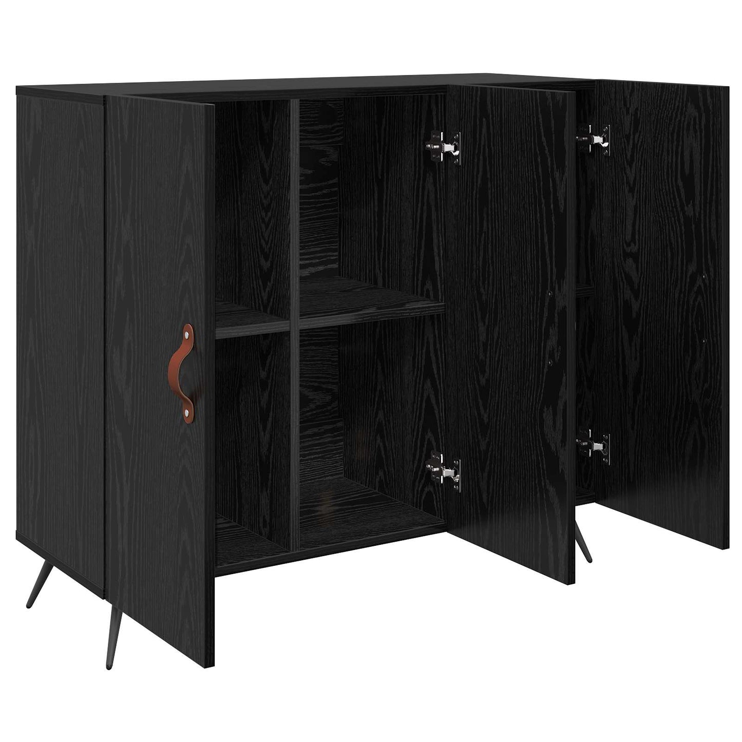 Sideboard Black Oak 89.5 x 34 x 80 cm Engineered Wood