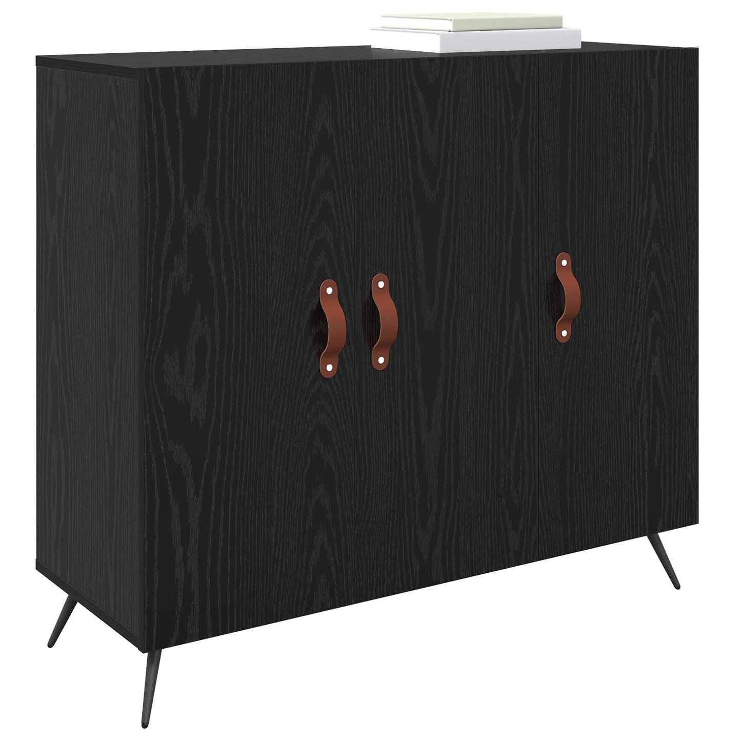 Sideboard Black Oak 89.5 x 34 x 80 cm Engineered Wood
