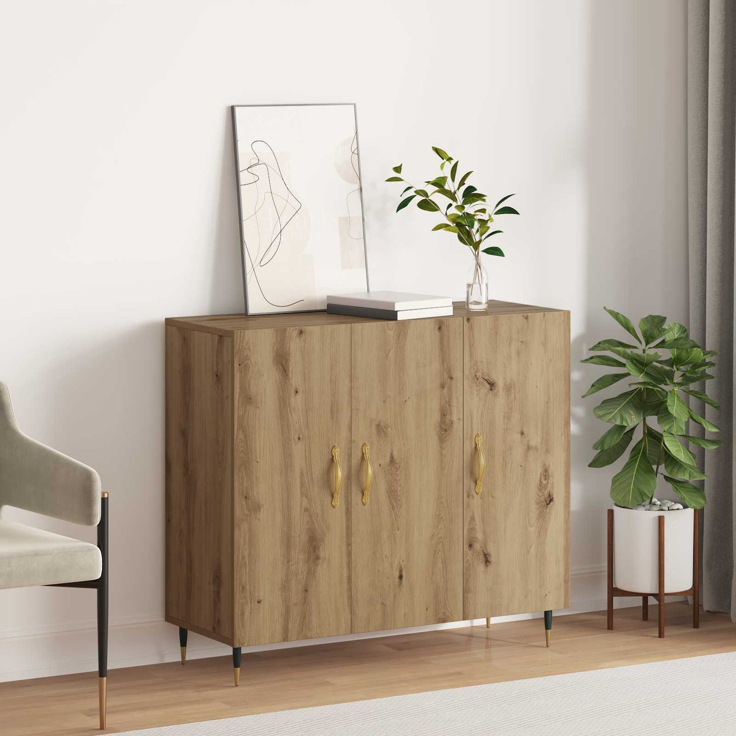 Sideboard Artisan Oak 90 x 34 x 80 cm Engineered Wood