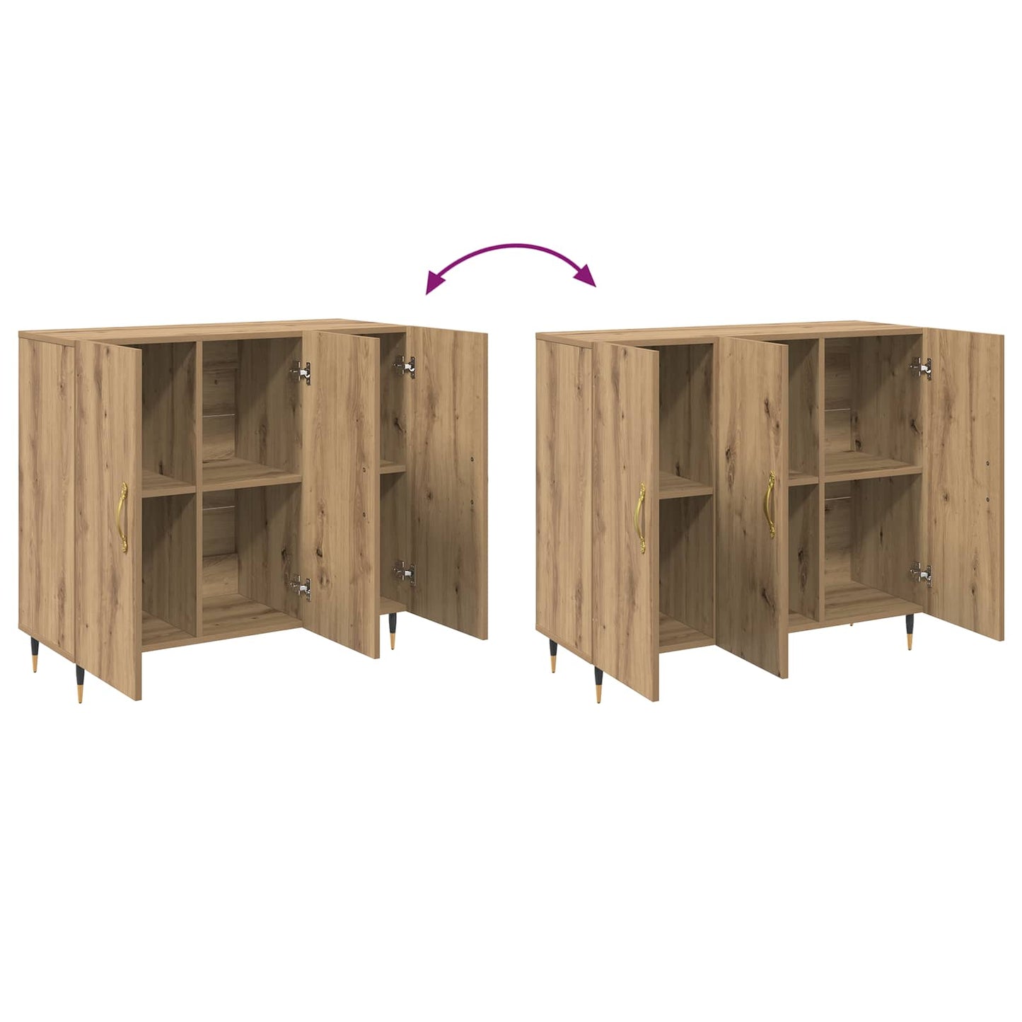 Sideboard Artisan Oak 90 x 34 x 80 cm Engineered Wood