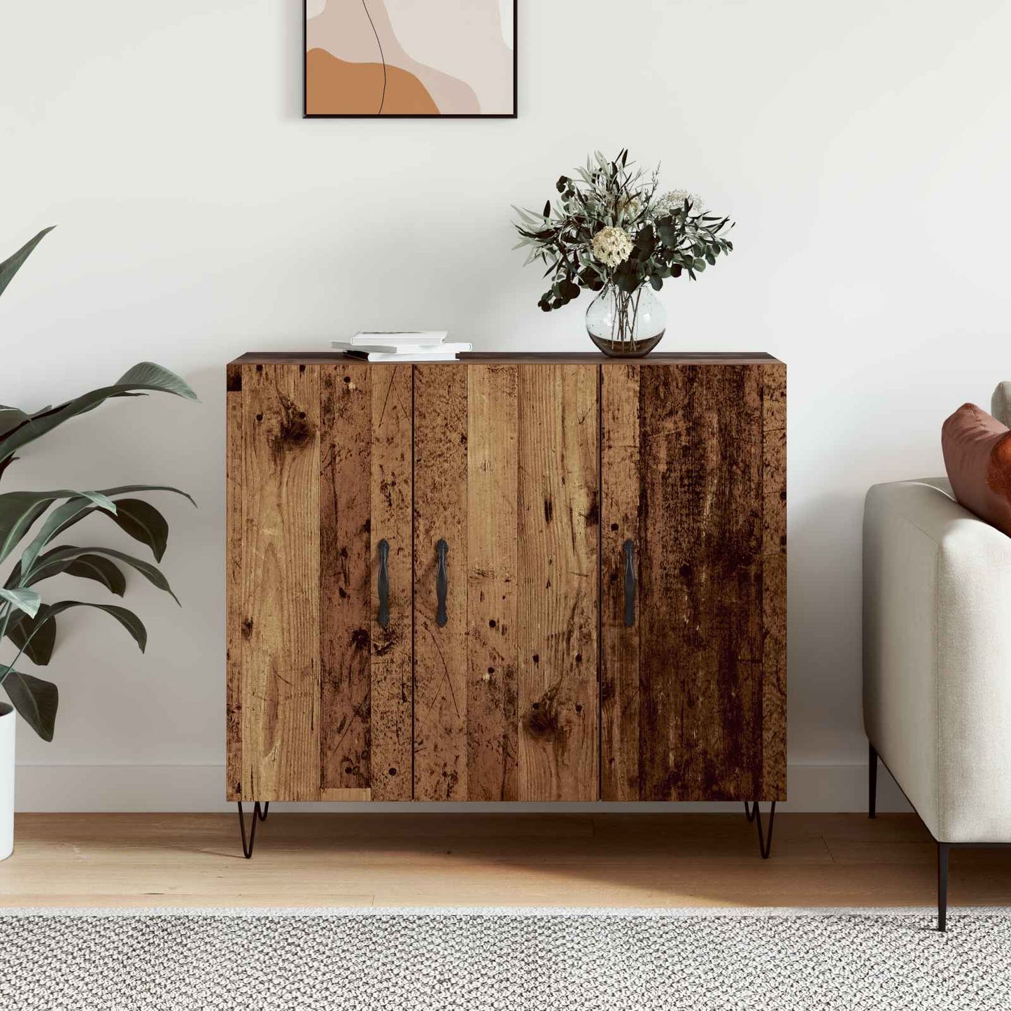 Sideboard Old Wood 90 x 32.5 x 80 cm Engineered Wood