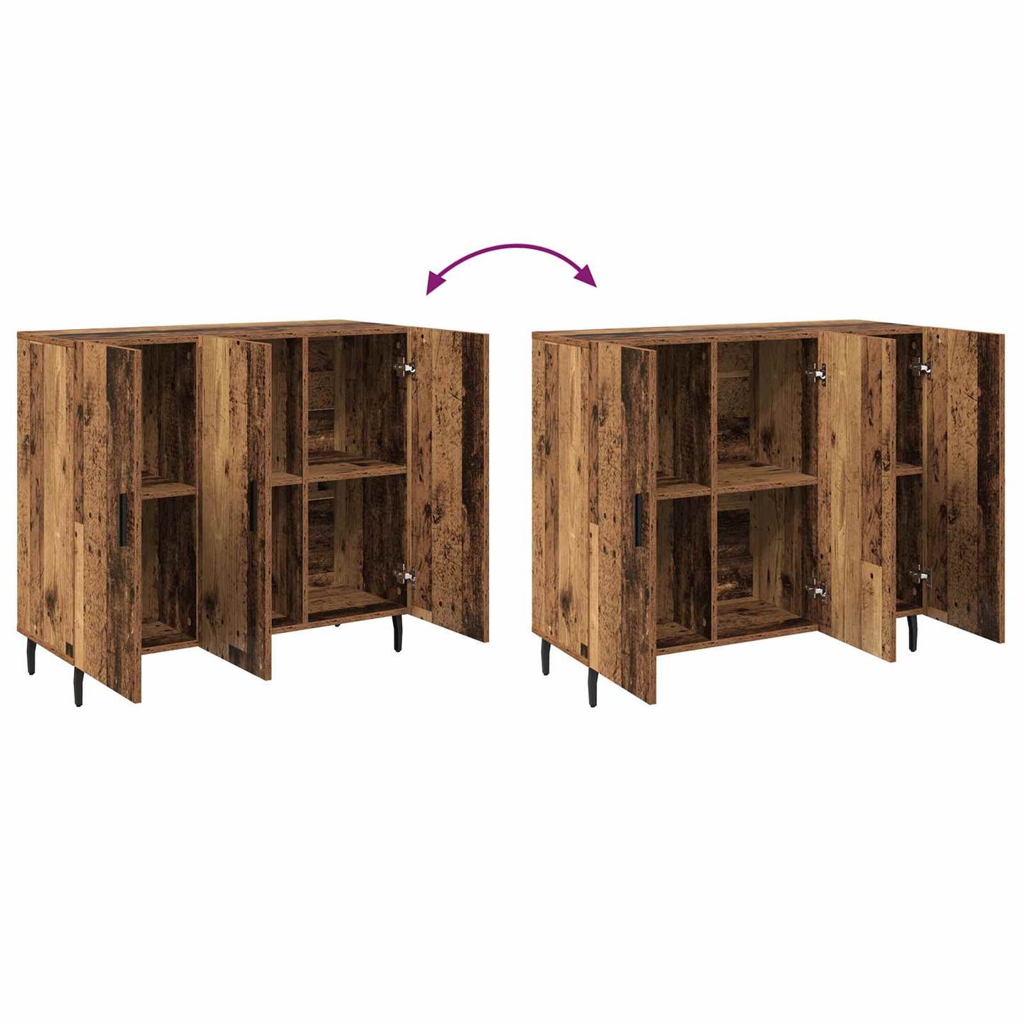 Sideboard Old Wood 90 x 34 x 80 cm Engineered Wood