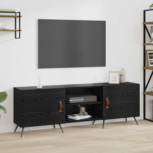 TV Cabinet 150 x 30 x 50 cm Black oak Engineered wood