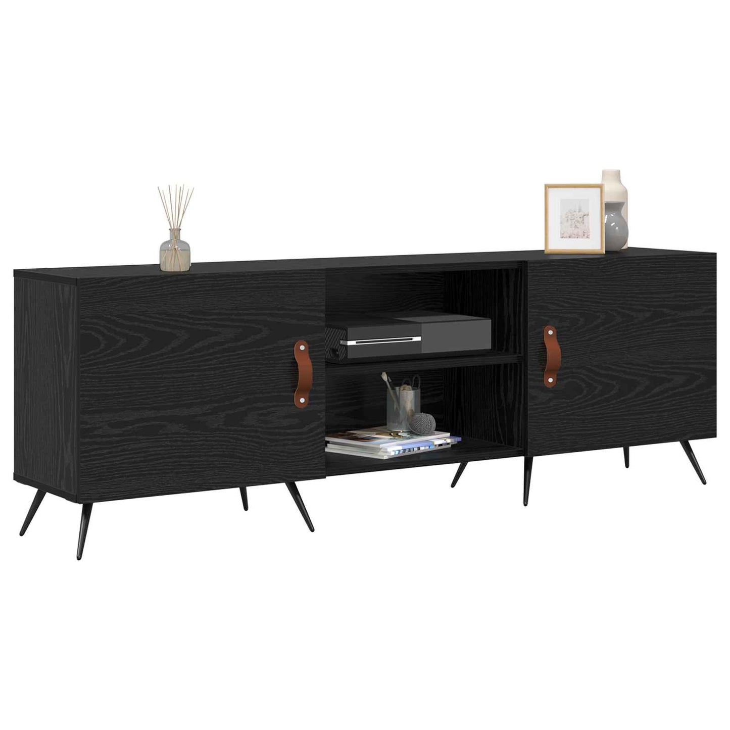 TV Cabinet 150 x 30 x 50 cm Black oak Engineered wood