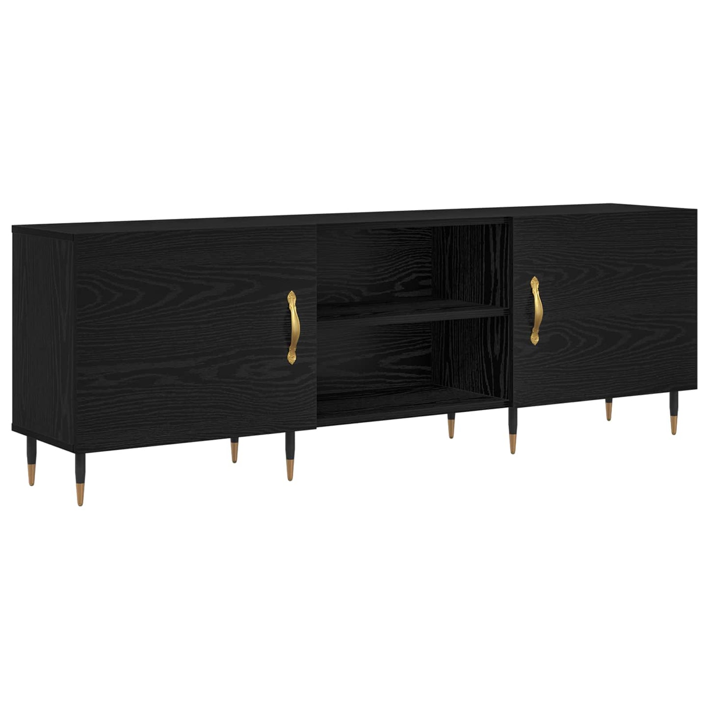 TV Cabinet Black oak 150 x 30 x 50 cm Engineered wood