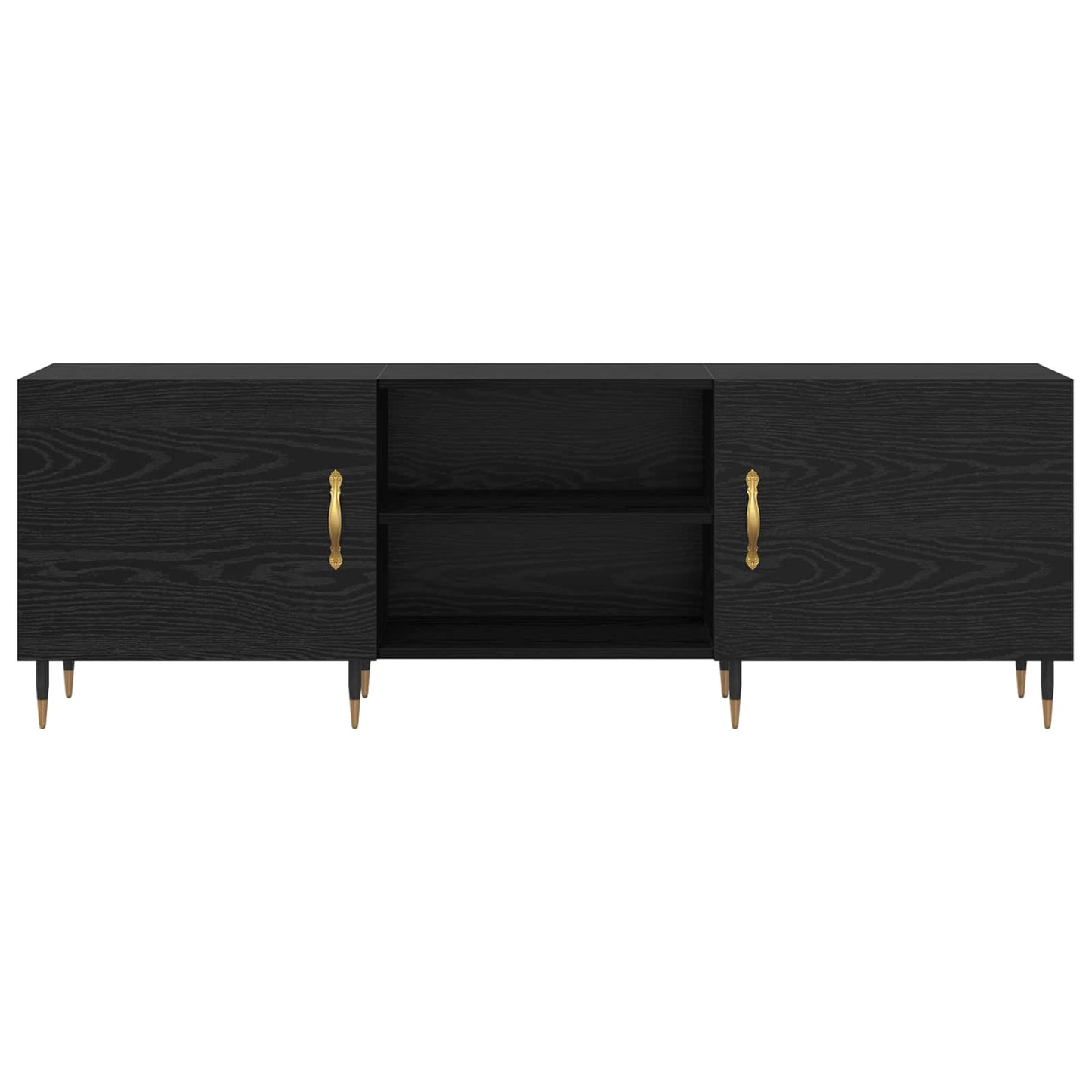 TV Cabinet Black oak 150 x 30 x 50 cm Engineered wood