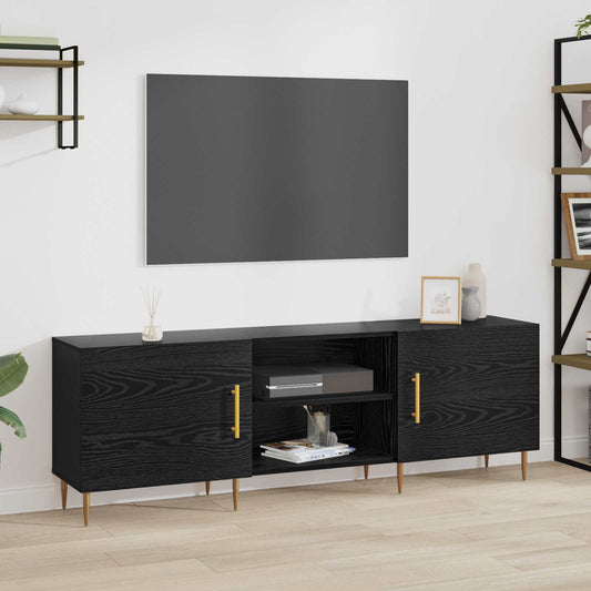 TV Cabinet 150 x 30 x 50 cm Black oak Engineered wood